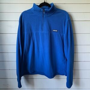 Lands’ End Blue Fleece Quarter Zip Pullover Mens XL 46-48 Classic Outdoor